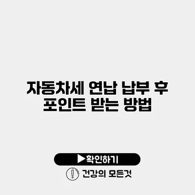 자동차세 연납 납부 후 포인트 받는 방법