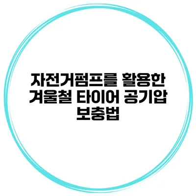 자전거펌프를 활용한 겨울철 타이어 공기압 보충법