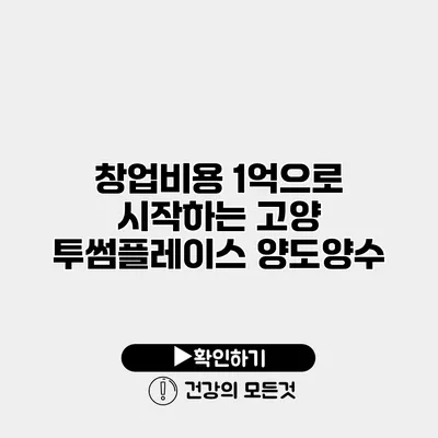 창업비용 1억으로 시작하는 고양 투썸플레이스 양도양수