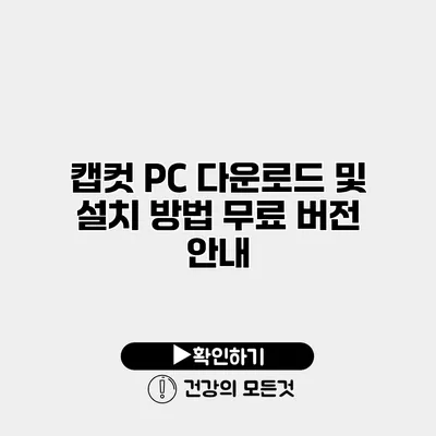 캡컷 PC 다운로드 및 설치 방법 무료 버전 안내