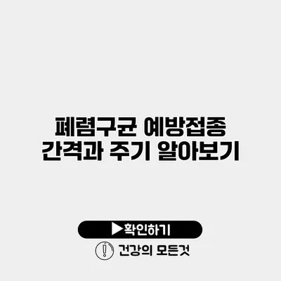 폐렴구균 예방접종 간격과 주기 알아보기