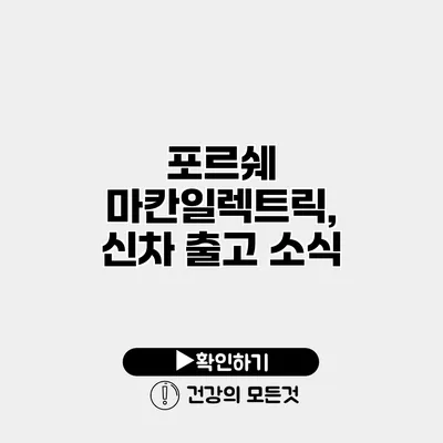 포르쉐 마칸일렉트릭, 신차 출고 소식