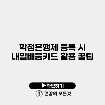 학점은행제 등록 시 내일배움카드 활용 꿀팁