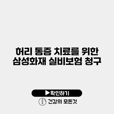 허리 통증 치료를 위한 삼성화재 실비보험 청구